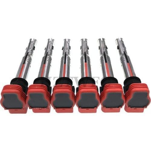 6Pcs Ignition Coil 06E905115E 06E905115 For Audi A4 A5 A6 A7 A8 Q5 Q7 R8 Quattro For VW Touareg 2.4 2.7 2.8 3.0 3.2 TDI TFSI V6