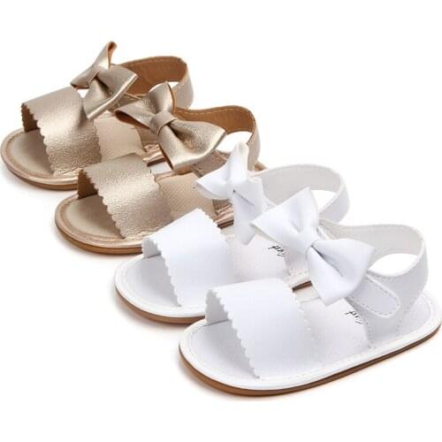0-18M Baby Girls PU Leather Shoes First Walkers Toddlers Kids Bow Soft Soles Sneakers 3Colors
