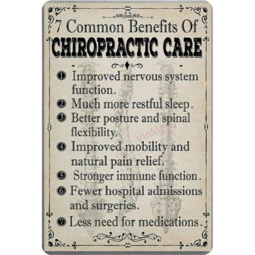 Metal Sign Chiropractic Care Bar Cafe Fashion Old-fashioned Retro Wall Art Decorative Square Metal Sign 8X12 Inches