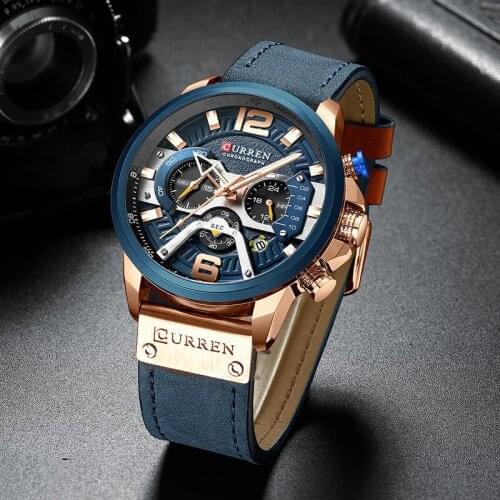 Trendy Fashion Mens Watch Multifunctional Sports Waterproof Quartz Watch