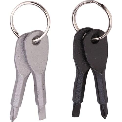 FashionOutdoor Travel Kits Flathead Screwdriver Cross Phillips Head Mini Screwdriver Set Key Rings Multifunctional Pocket Tool