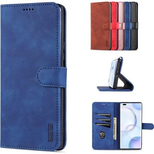 Fashion Wallet Card Slot Flip Phone Case For Huawei Mate 40 Nova 8 Honor 50 V40 X20SE Play 5 5T Pro Solid Color Shockproof Cases