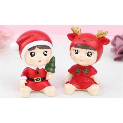 Cartoon Christmas Decoration Ornaments Kawaii Room Decor Home Decoration Accessories Garden Crafts Figurines For Car Interior