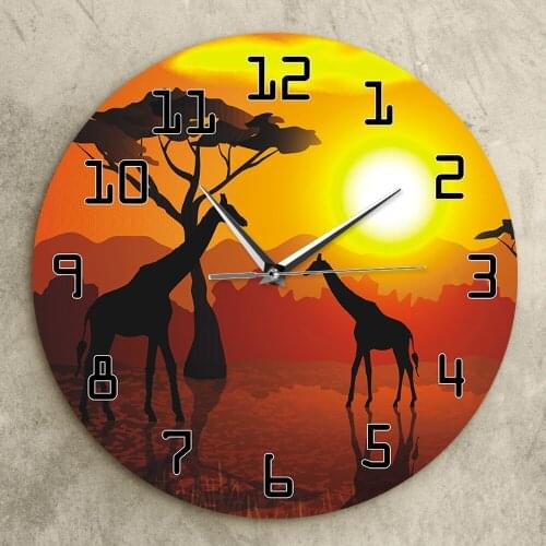 Wildlife Giraffe Wall Clock Wildlife Giraffe Wall Art Clock Battery Operated Modern Design Living Room Home Decor Children Gift