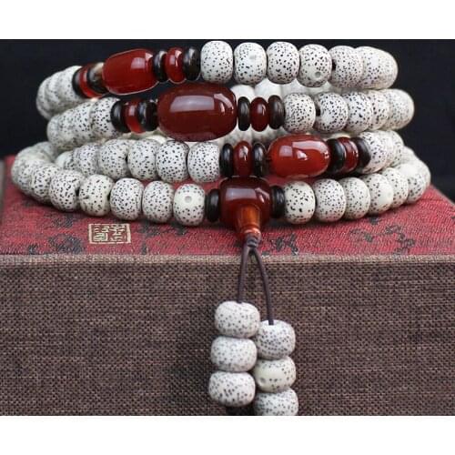 Natural Xingyue Bodhi A++ Hainan Seed Gaomi Shun White 108 Buddhist Beads Bracelet Original