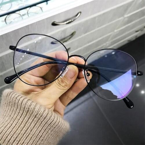 New Classic Red Round Glasses Frame Women Men Vintage Metal Eyeglasses Eyewear Frames Student Myopia Optical Glasses