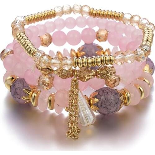 SZELAM New Product 2121 Bohemian Bracelet Creative Womens Jewelry Glass Multilayer Beaded Bracelet SBR210011