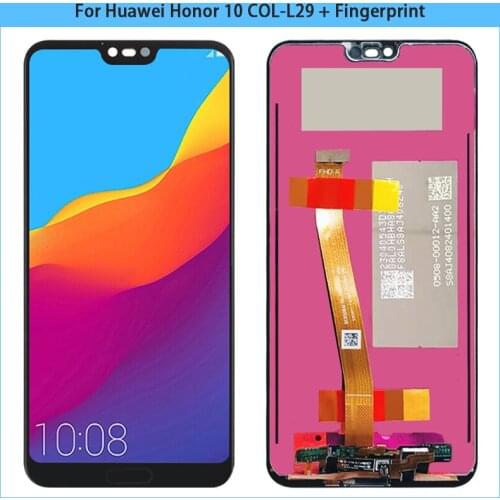 Original 5.84'' For Huawei Honor 10 LCD Display Touch Screen For Huawei Honor 10 COL-L29 COL-AL10 LCD Screen With Fingerprint