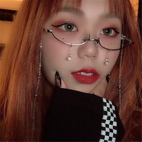 Oulylan Without Lens Vintage Fashion Glasses Frame Women Luxury Design Pendant Decoration Half frame Eyeglasses Girls Glasses