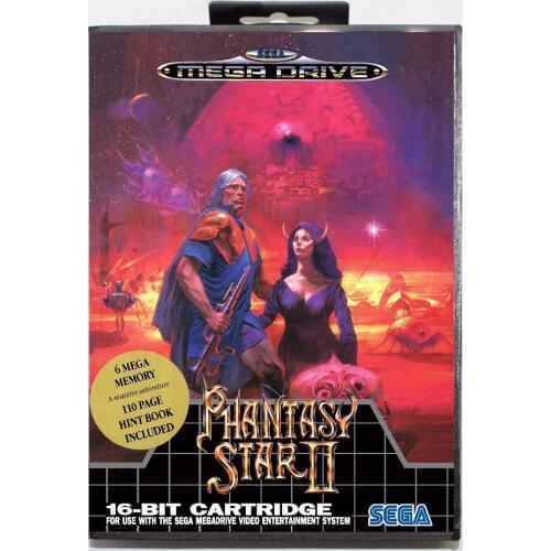 Phantasy Star II Game Cartridge 16 bit MD Game Card With Retail Box For Sega Mega Drive For Genesis