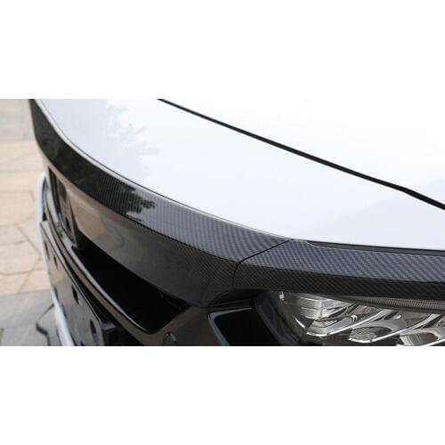 Fit For Honda Accord 2018 2019 Carbon Fiber Front Hood Lid Bonnet Cover Trim 3pcs