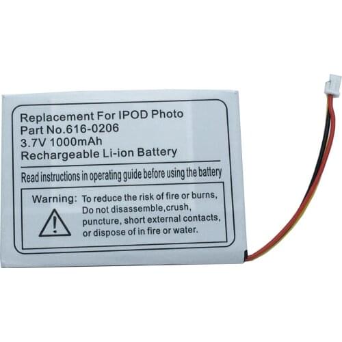 3.7V 1000mAh Li-ion battery 616-0206 Replacement For ipod Classic 4th Gen / Photo U2 A1059 20 40GB Battery+Tool Kit
