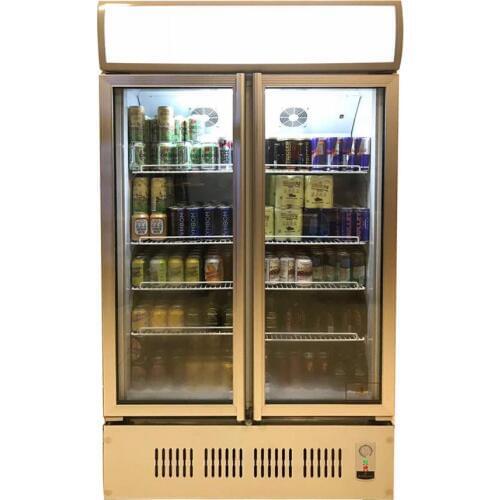 488l Commercial Glass Fridge 2 Glass Door Vertical Refrigerators Display Cabinet