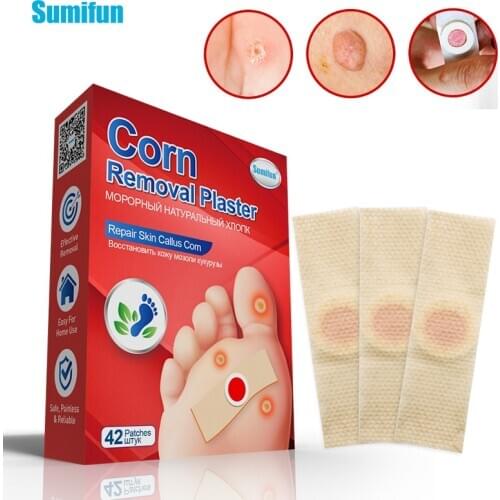 Sumifun 42Pcs Foot Care Medical Plaster Foot Corn Removal Calluses Plantar Warts Thorn Plaster Health Care Pain Relief Pads