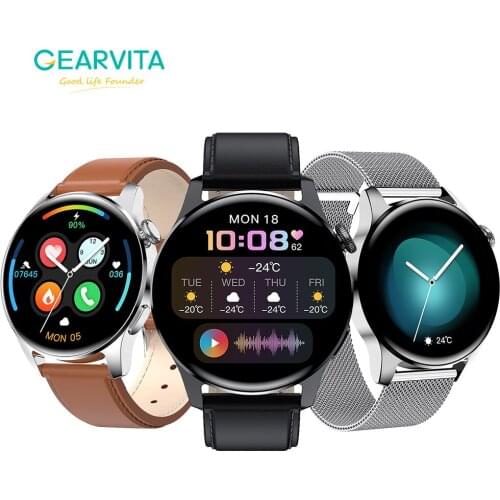 GEARVITA Smart Watch 3 Heart Rate IP67 Waterproof BT Call Blood Pressure / Oxygen Sports Fitness for Huawei Smartwatch
