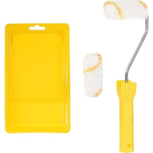 Uxcell 2pcs Paint Roller Brush 3" for Household Painting Treatment w Handle Tray to paint trim door edging line striping ect
