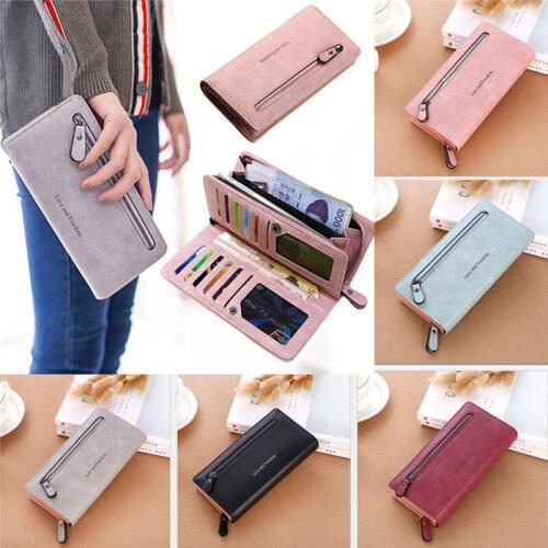 Women Lady Clutch Leather Wallet Long Card Holder Phone Bag Case Coin Purse Handbag