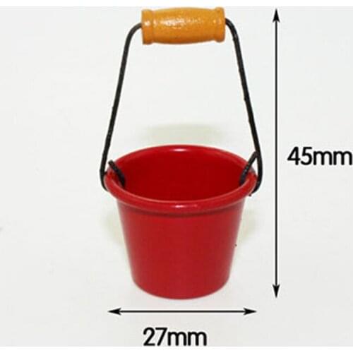 1:12 Dollhouse Miniature Kitchen Garden Mop Bucket Classic Pretend Play Furniture Cute Toys Creative Gifts Presents