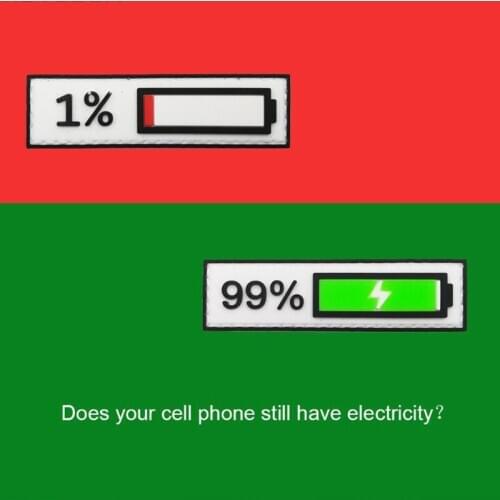 1 Pair Funny Battery 99% 1% Percentage 1 99 Percent Full Empty Power Patch Appliques Iron On PVC rubber Patch Badge For Clothes