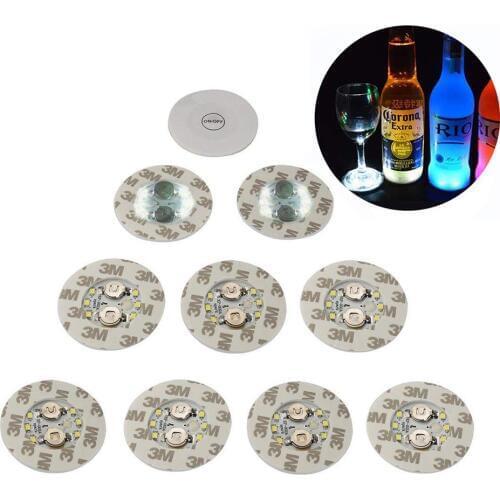 1Pcs Super bright LED Flash Bottle Light Glorifier Wine Bottle Led Sticker Cup Mat Coaster for Party Wedding Bar Decoration