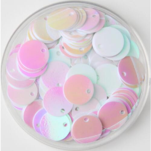 1000pcs/lot 12mm Large Round Sequins PVC Flat Round Sewing Embellishment DIY With Side Hole Craft Accessory White AB Confetti