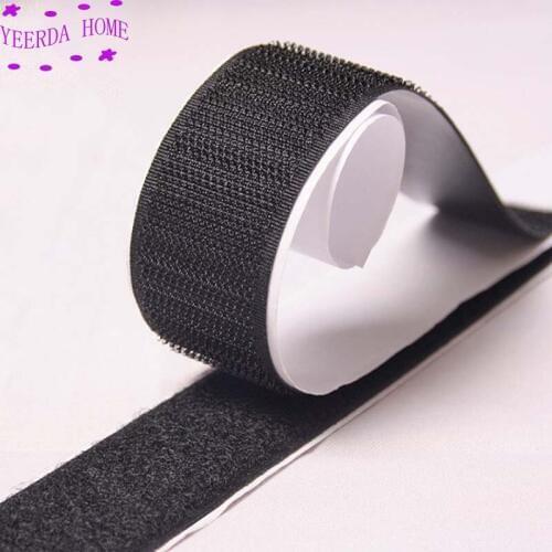 2 roll 25 Meters Black White Hook and Loop Fastener Tape Magic Nylon Sticker Adhesive Loop Disks Velcros 3M Glue 16/20/25/30mm