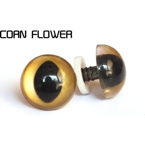 50pcs/lot Gold color 18mm plastic safety cat eyes/toy eyes