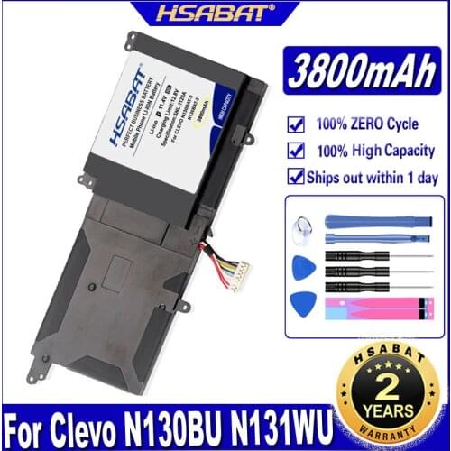 HSABAT N130BAT-3 3800mAh Battery for Clevo N130BU N131WU NP3130 6-87-N130S-3U9 6-87-N130S-3U9A N130WU N131BU N131WU Pro 13