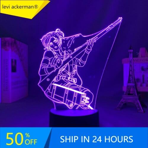 Anime Lamp Attack on Titan 4 Sasha Braus Figure for Bedroom Decor Night Light Kids Birthday Gift Shingeki No Kyojin 3d Led Light