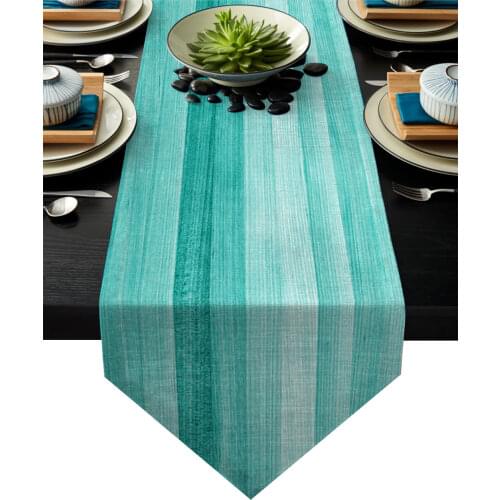 Turquoise Wooden Board Table Runner Table Flag Home Party Decorative Tablecloth Table Runners