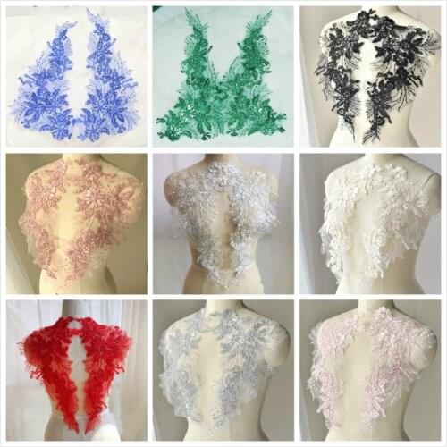 10Pcs/Lot 10Color Sequins Lace Flowers Bride Patch Sewing DIY Wedding Dress Material Finished Applique Flower Accessories
