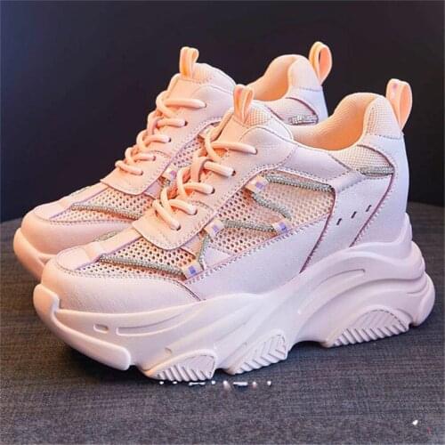 Summer Ankle Boots Sandals Womens Beathable Leather Fashion Sneakers Platform Wedge High Heels Breathable Casual Shoes