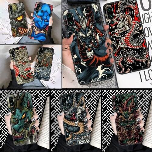 Chinese dragon Phone case For Huawei P Mate P10 P20 P30 P40 10 20 Smart Z Pro Lite 2019 black silicone cell cover art prime