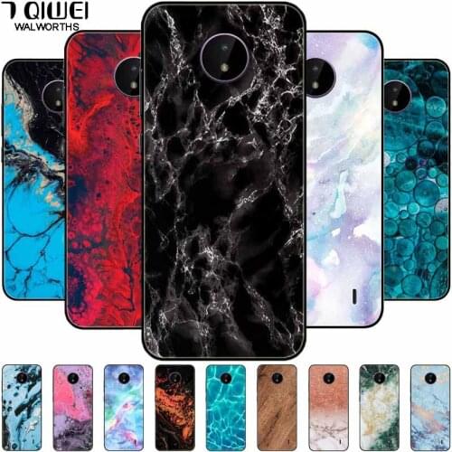 For Nokia C20 Case Silicone Soft Marble Back Cases for Nokia C10 Case TPU Black Funda for NokiaC20 C 20 5.52 inch Protective Bag