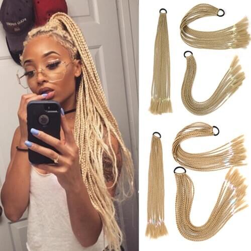 Girls Elastic Hair Rope Rubber Band Hair Accessories Colorful Synthetic Wig Ponytail Headband Girls Braid Rope Headdress