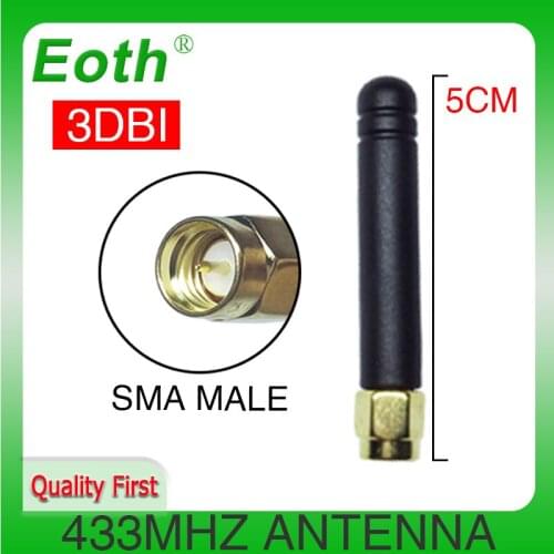 433MHz Antenna LORA LORAWAN 3dbi SMA Male Connector 433 IOT Directional Antena Small Size 433m Antenne for Lorawan watermeter