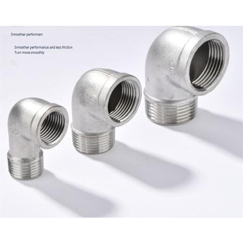 304 stainless steel 90 degrees pipe fittings 1/4'' 1/2'' DN8 DN10 DN15 DN20