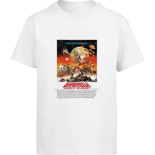 New mens Barbarella Queen of The Galaxy Printed Graphic Short Sleeve Cool Tees Tops Harajuku Streetwear Oversized Men clothing