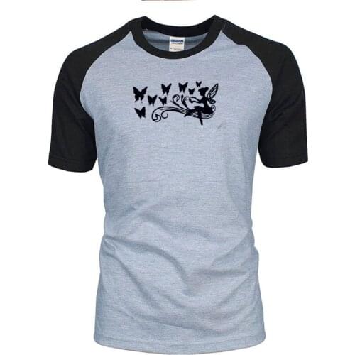 Harajuku t-shirt mens fashion butterfly print t-shirt mens casual top summer short sleeve