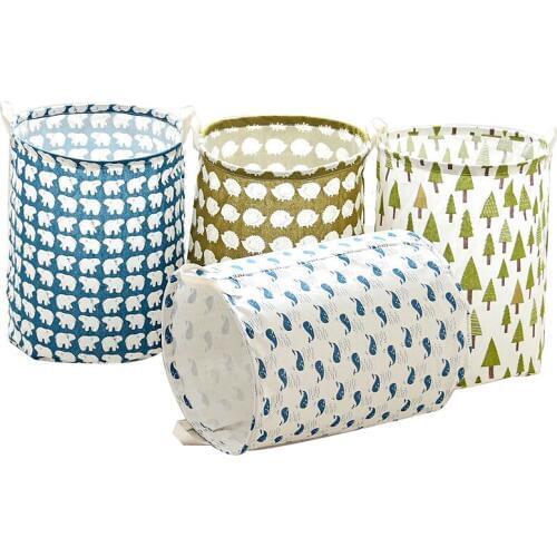 Utility Household Storage Storage Basket Foldable Cotton Washing Clothes Folding Waterproof Instoragebarrels Organizer Basket