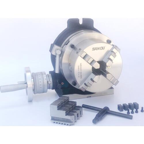 150mm diameter 6" Indexing Plate Rotary table vertical and horizontal with 125mm 4" chuck For CNC Milling Drilling Grinding Mach