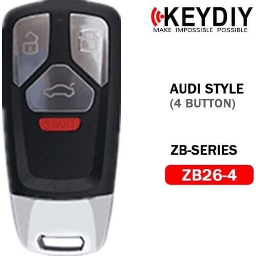 KEYDIY KD-X2 Universal 3/4 Buttons ZB26-3 ZB26-4 Smart Key Keyless Go ZB Series KD Remote Control for Audi Car Keys