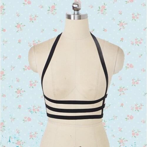 Lacey Bow Bra Body Harness Cage Cupless Bra Lingerie Erotic Peekaboo Waist thin Bondage Plunge Club Burlesque Kinky Dancer