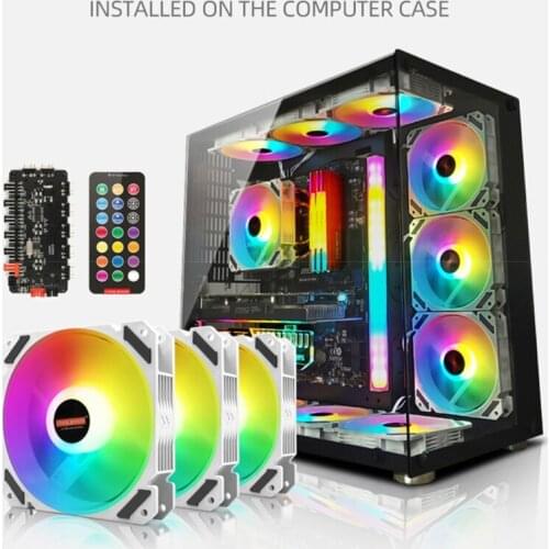Coolmoon 120mm PWM ARGB PC Case Fan Quiet 4 Pin Addressable RGB Cooling Fan for CPU Cooler Computer Chassis