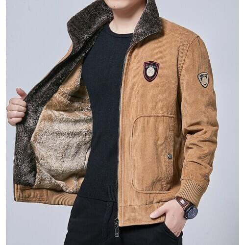 Winter Corduroy Cotton-padded Clothes Windproof Male Outdoor Loose Coat Hiking Camping Fishing Climbing Men Thicken Warm Jacket