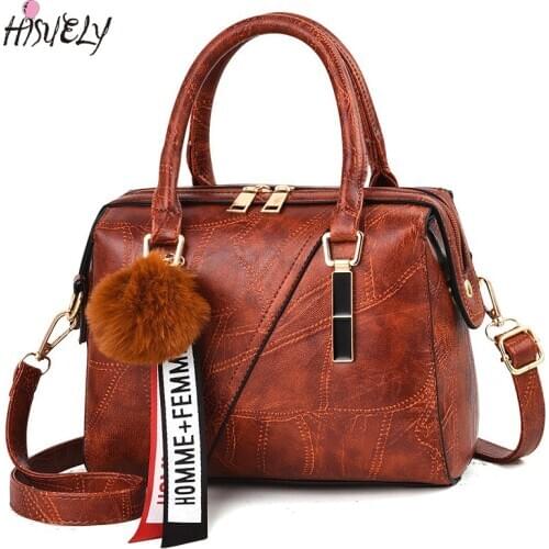 HISUELY Hot Sale Leather Handbags Small Women Bag High Quality Casual Female Bags Trunk Tote Shoulder Bag Ladies Large Bolsos