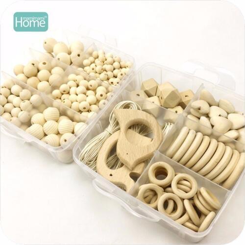 MamimamiHome Baby Teether Wood animal Organic teether Jungle Toy Wooden Waldorf Toys teether necklace bracelet DIY Baby rattles