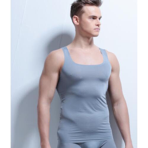 Ice Silk Sissy Undershirts Ultra-thin Super Flexible Sleeveless Tops Transparent Ondershirt Gay Shirts Summer Fitness Tops Tees