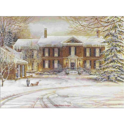 The Ice Castle - Counted Cross Stitch Kits - DIY Handmade Needlework for Embroidery 14 ct Cross Stitch Sets DMC