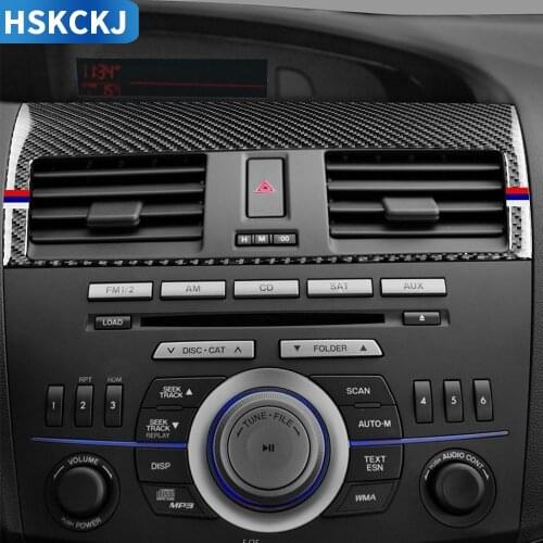 For Mazda 3 Axela Mazdaspeed 3 2010 2011 2012 2013 Carbon Fiber Stickers Central Air Conditioning Air Outlet Car Accessories